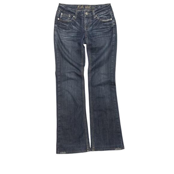 28×30 LA Idol Bootcut Jeans – Medium Wash Y2K Rhinestone Pockets - Picture 1 of 6